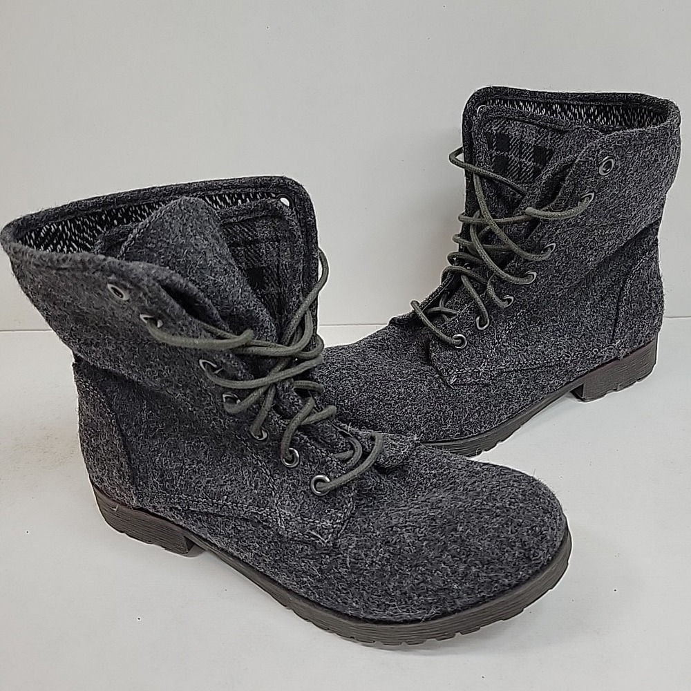 Rock & Candy by Zigi Womens Sz 8 Lugged Soles Lace-Up Ankle Booties Preppy Comfy